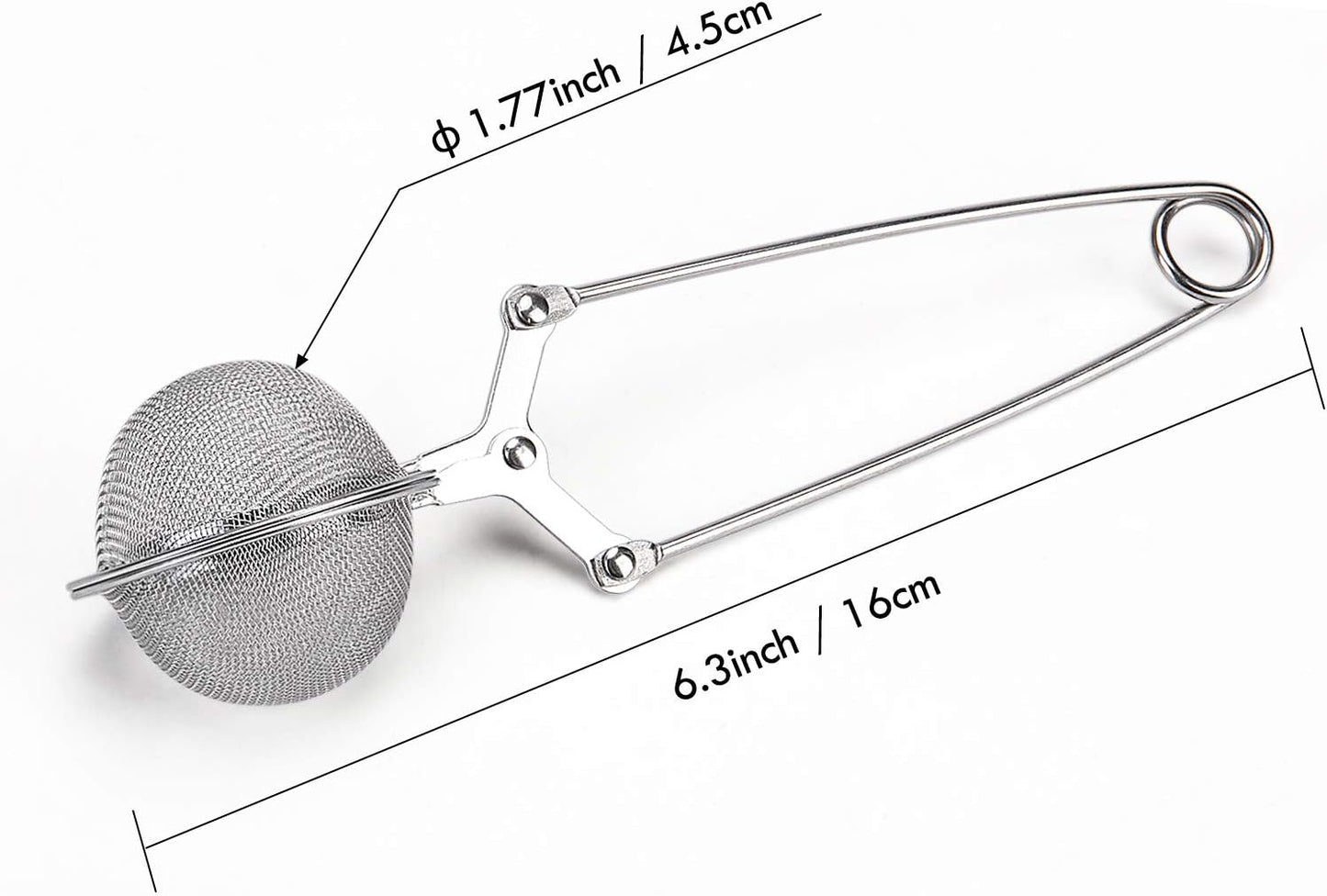 Snap Ball Tea Strainer, JEXCULL 3 Pack Premium Stainless Steel Tea Strainer with Handle for Loose Leaf Tea Fine Mesh Tea Balls Filter Infusers (Normal)