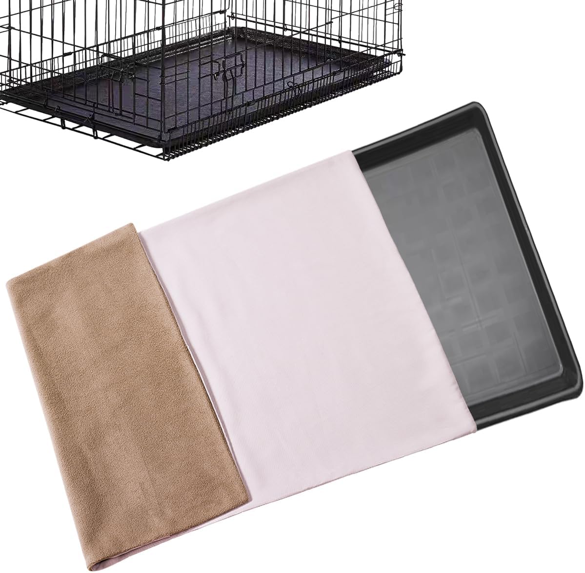 Dog Crate Pan Cover Washable Dog Bed Liner 36x24 Inch Universal Crate Pan Cover for Pet Cages Tray Fitted Pet Supplies