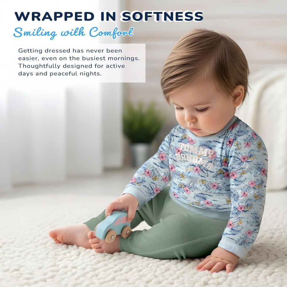 Tommy Bahama Baby 3-Piece 100% Cotton Set - Long Sleeve Shirt, Onesie, and Pants Bundle for Infants and Babies
