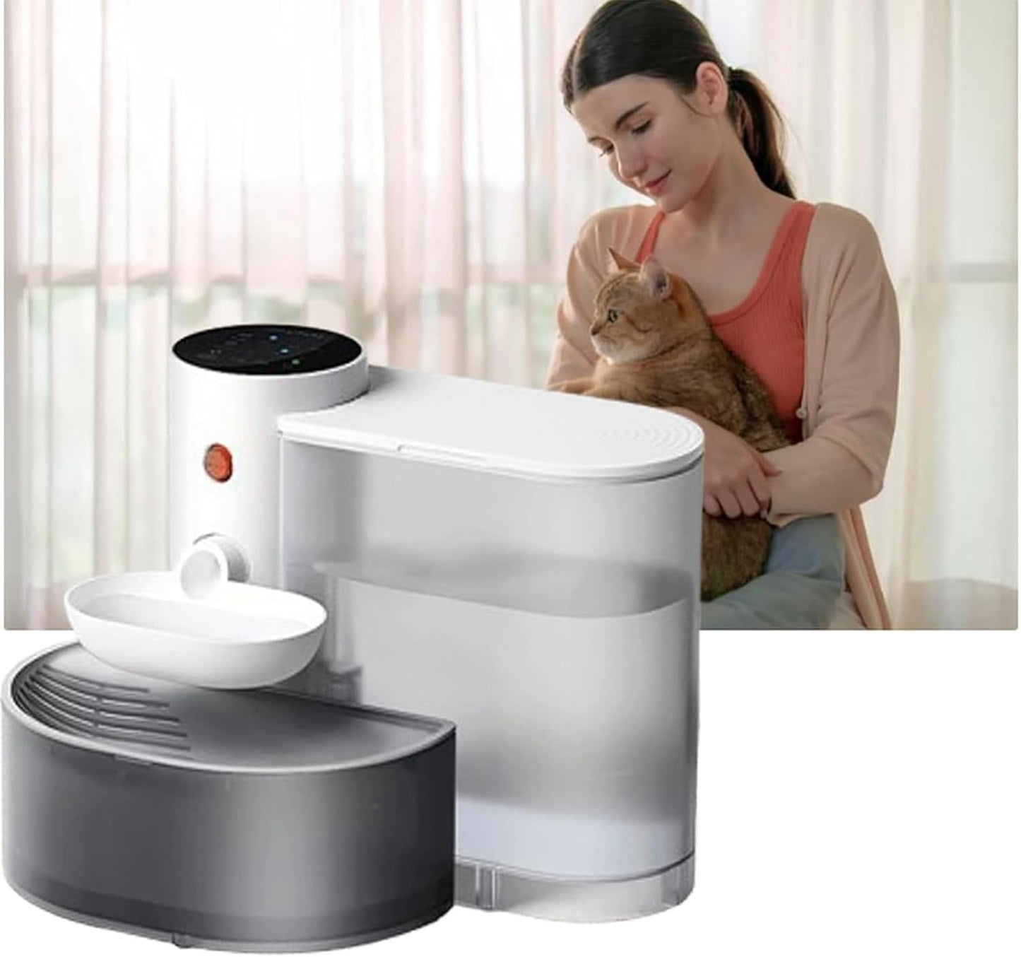 Smart Pet Water Fountain,3L Automatic Pet Water Dispenser,Wireless Pour-Over Cat Water Fountain,Ultra Silent 180 Days Endurance Automatic Pet Water Dispenser,for Cat, Dog