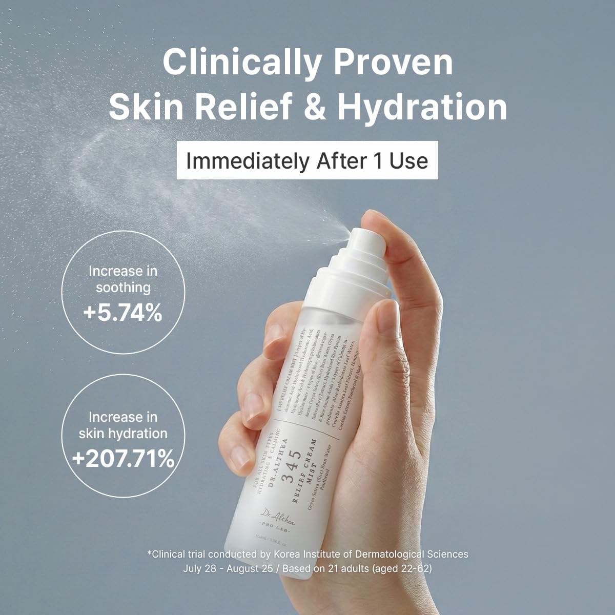 Dr.Althea 345 Relief Cream & Mist Duo | Soothing Recovery & Moisture for Sensitive Skin | Korean Vegan Skin Care Set for All Skin Types