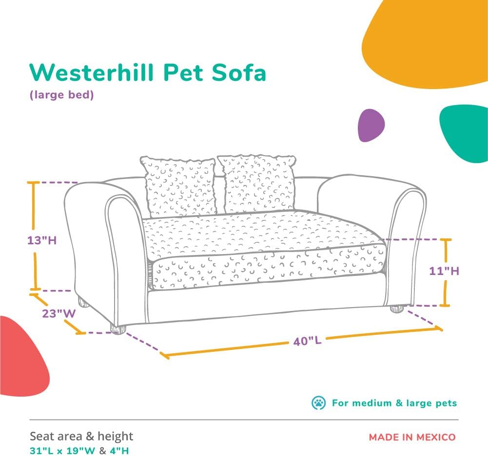 Keet Westerhill Pet Sofa Bed, Charcoal, Large (40x23x13)