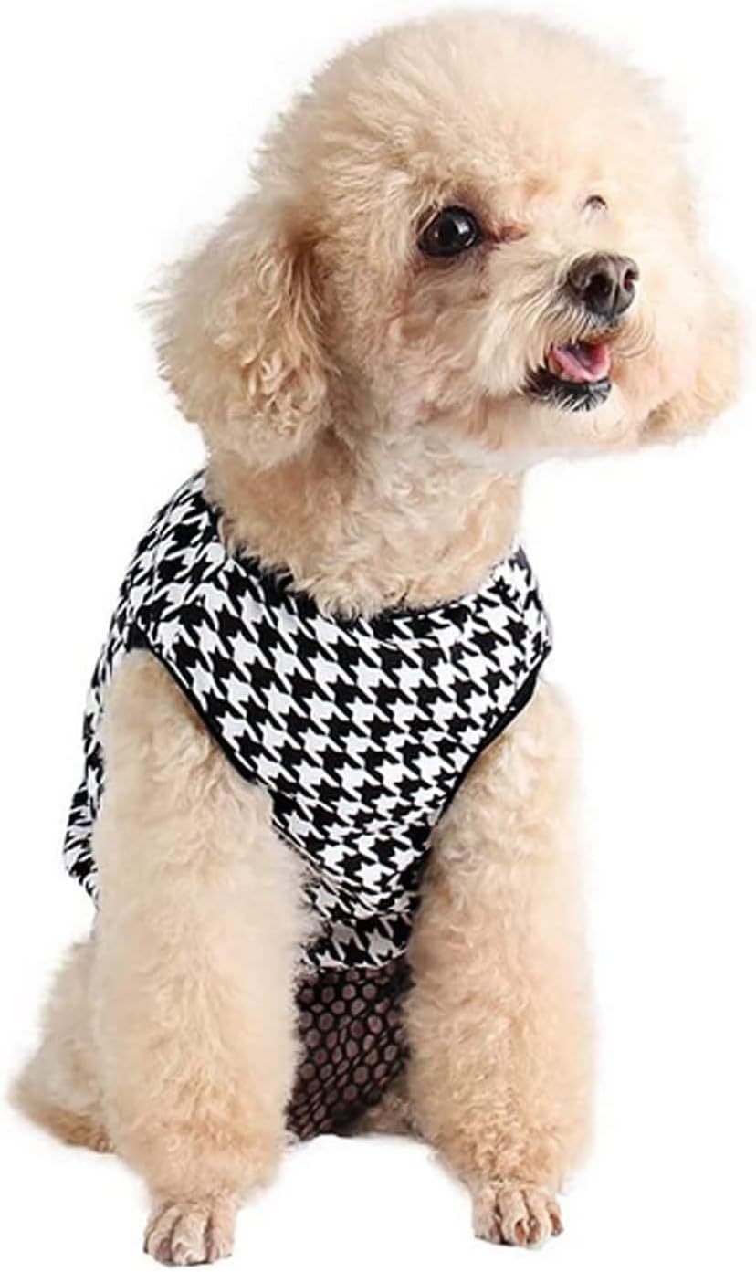 Dog Diapers Suit Period Onesie for Female Dog Sanitary Panties Male Doggy Heat Diapers Cover Fit for Small Medium Dogs Black Plaid, X-Large
