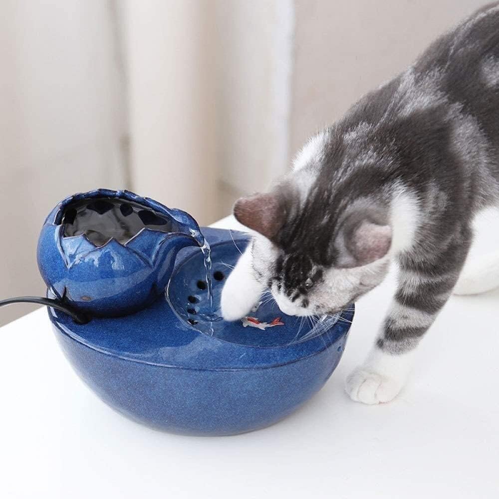 Pet Fountain Automatic Automatic Circulation Cat Water Dispenser Pet Fountain Portable Water Tank Drinker Pet Water Dispenser (Color : Pink) (White)