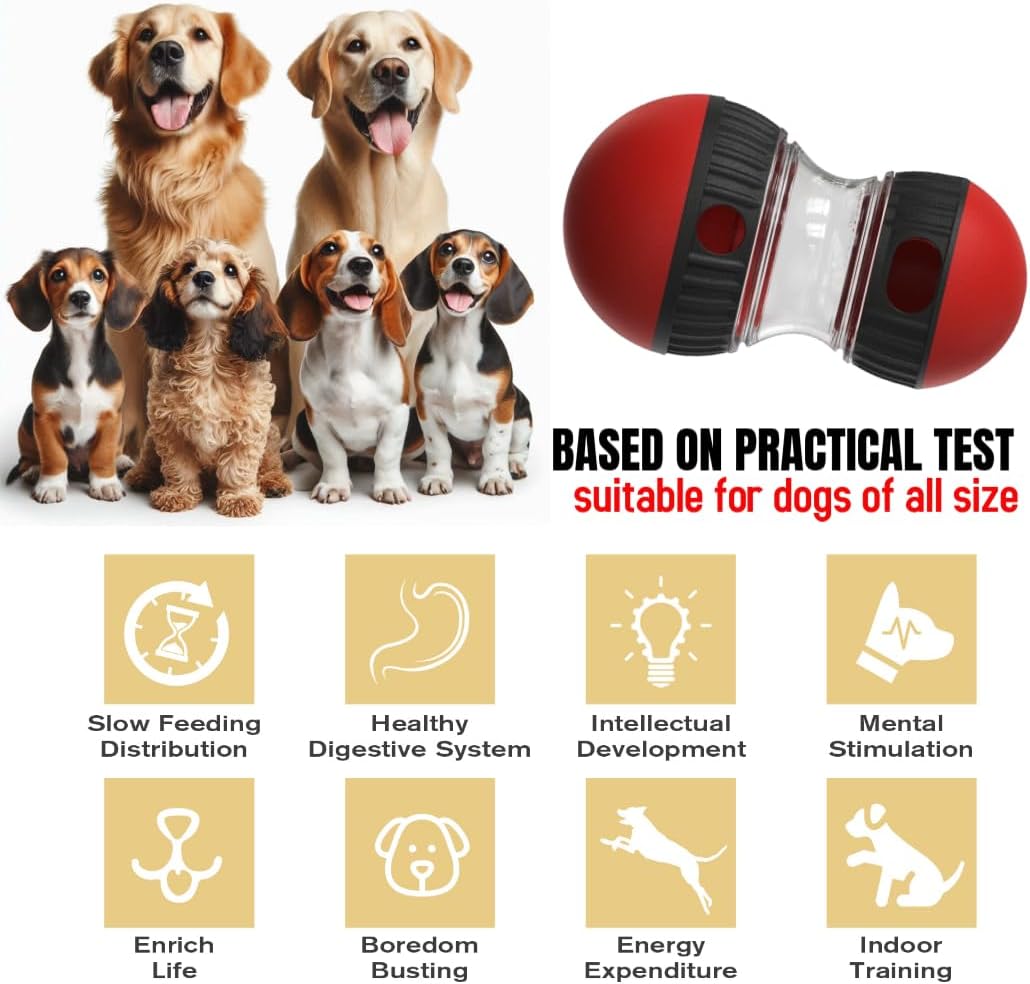 Ball Interactive Dog Toy, Food Adjustable Dispensing Dog Toy Kibble, Treats Small Big Breed, Interactive Bowl and for Dogs Puppy Puzzle Toys Large, Pets Memory Activity, Easter Treats pet Games