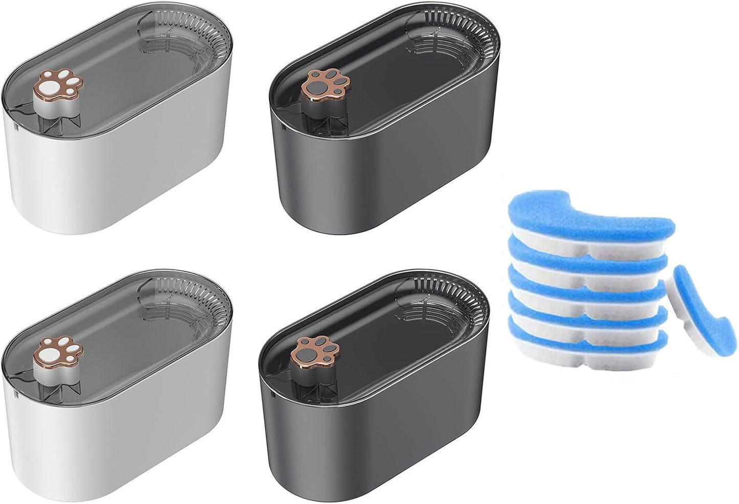 Cat Water Fountains Automatic Pet Drinking Bowl Quiet Water Dispenser 3000mL Large Capacity Multiple Layer Filtration