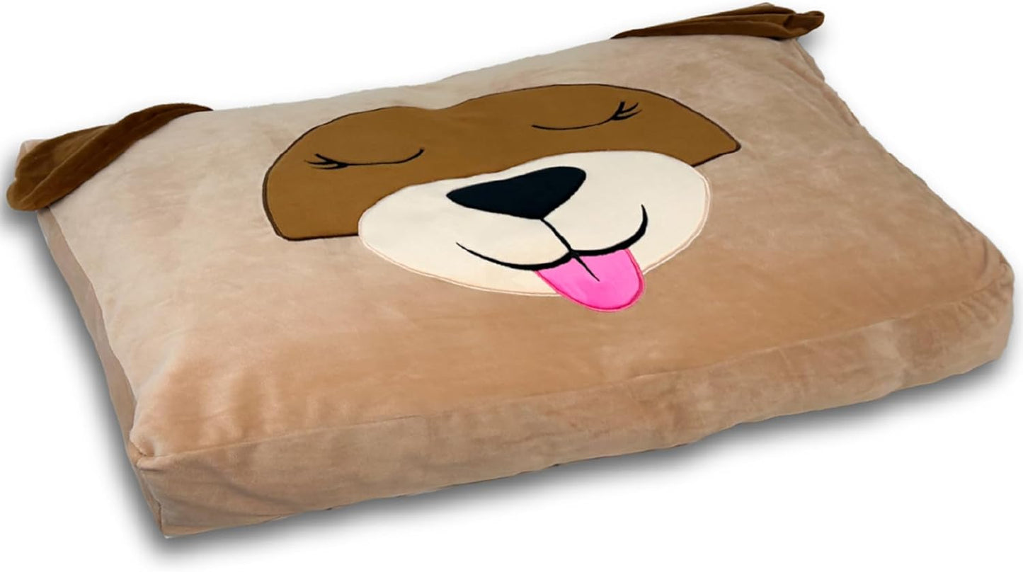 Happy Nappers Pet Bed in A Box Slipcover: Logan The Tan Dog - Medium - 30x20 Character Bed Case, Stuff & Fill with Your Scent-Pillows-Clothes