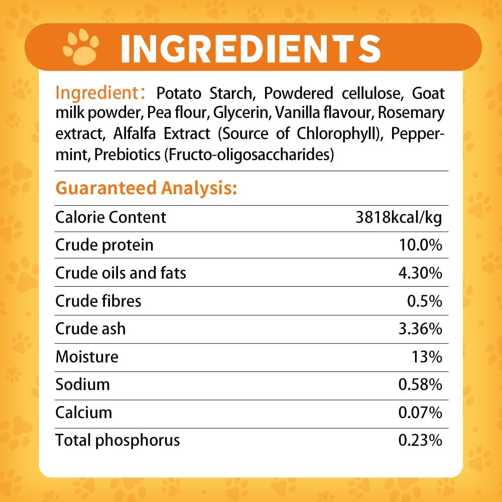Faywell Vital Fiber Wellbar Puppy Chew Treats, Contain Goat Milk Powder, Rich in Calcium and Protein, Soft Vanilla Texture, 80g