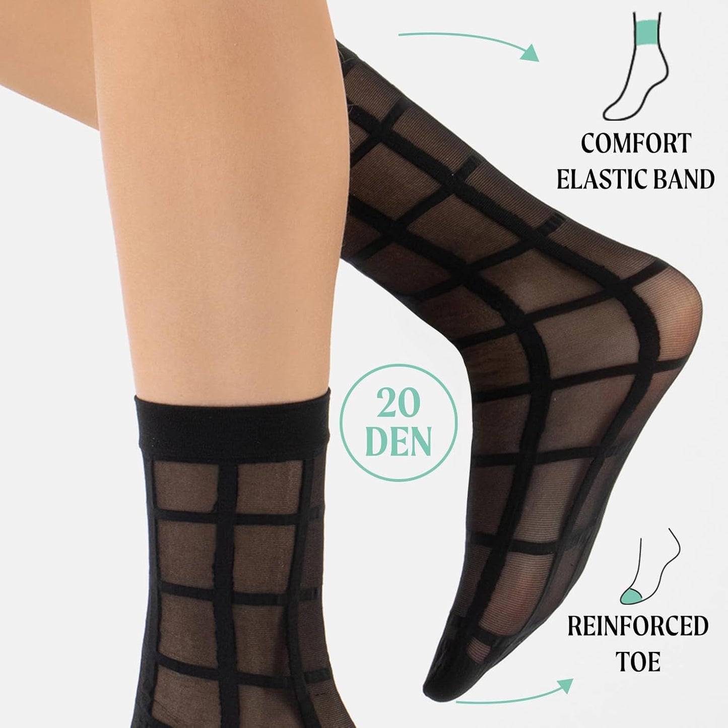 CALZITALY 3 Pairs Women Pop Socks, Sheer Everyday Ankle Socks in 3 Different Designs: Dots, Stripes and Geometric