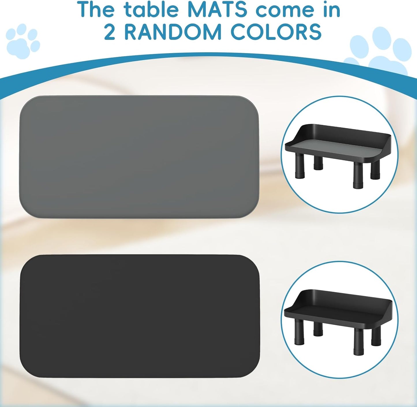 Elevated Dog Food Bowl Stand - Adjuastable Raised Dog Feeding Station with Splash Gard 16" W Pet Cat Food Table for Large Dogs No Bowl Included
