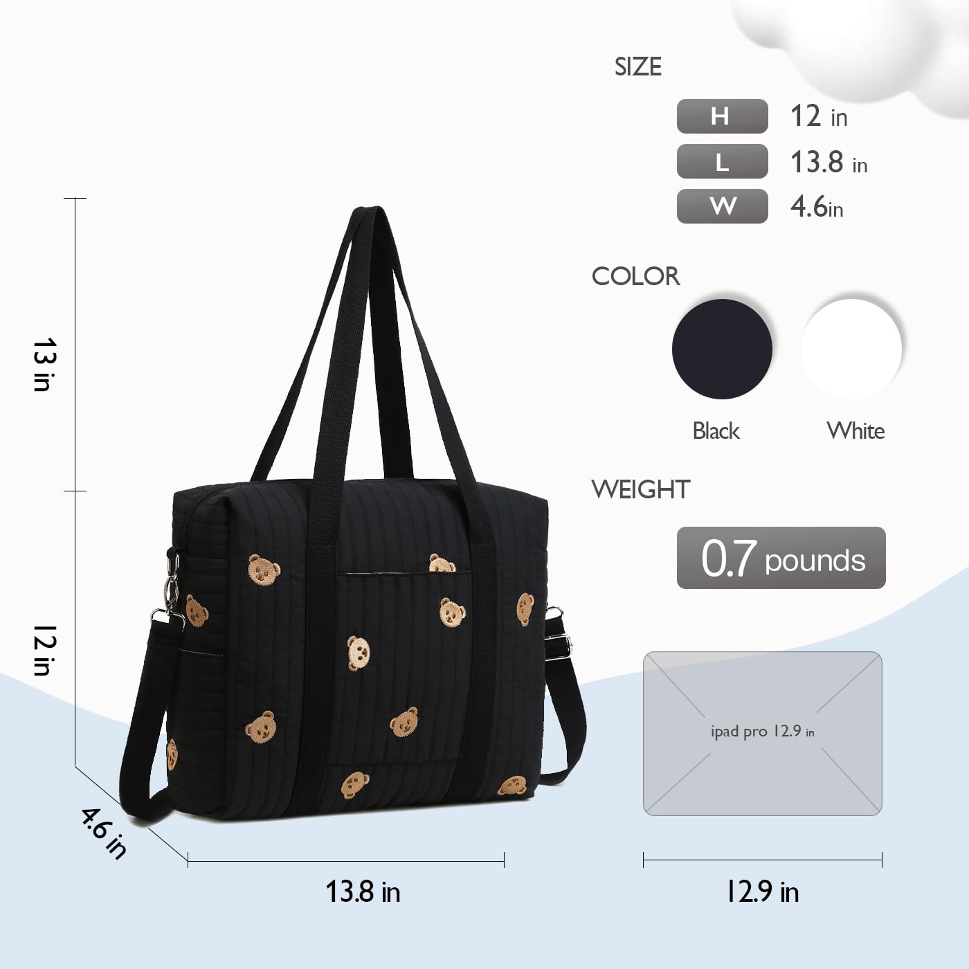 Convertible Diaper Bag Tote with Insulated Pockets and Stroller Hooks for Travel newborn