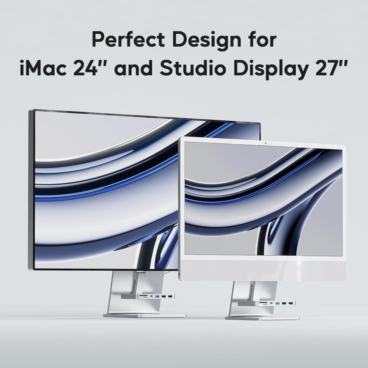 iMac Accessories for i-Mac 2021/2023/2024, PULWTOP USB C Hub for iMac with USB A/C 10Gbps, Hub for M1/M3/M4, 2 USBA 2.0, SD/TF Card Reader for iMac24 inch & Studio Display 2 Sliver