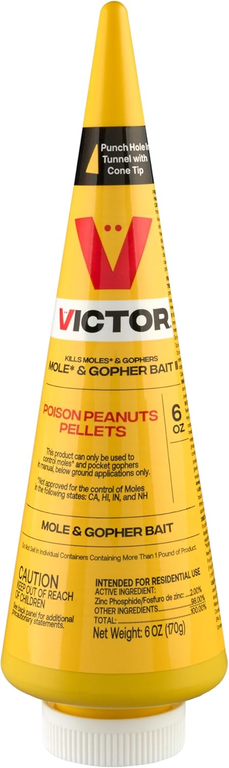 Victor M6006 Outdoor Mole & Gopher Poison Peanuts, Mole and Gopher Killer Bait, 4 Pack