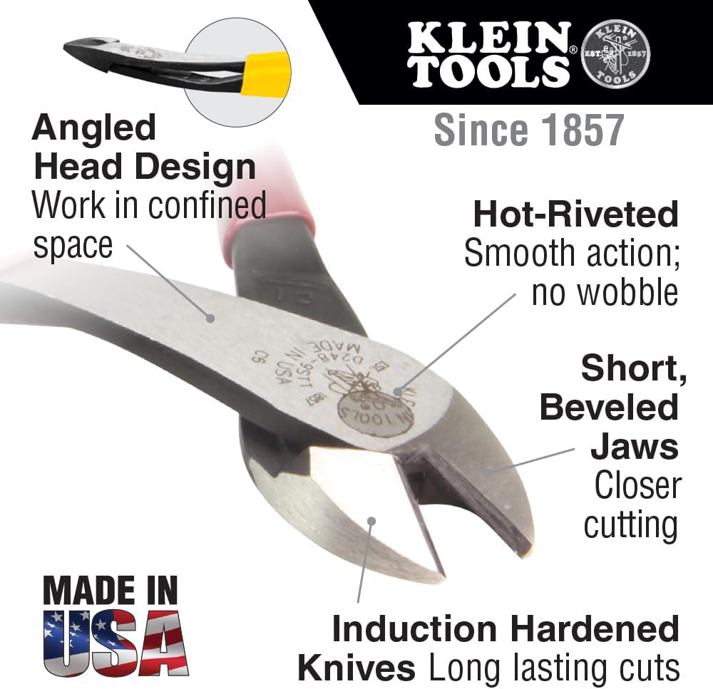 Klein Tools 80080 Hand Tool Kit includes 2 Screwdrivers, Made in USA, 3 Pliers, Wire Stripper and Cutter, for Electricians, 6-Piece