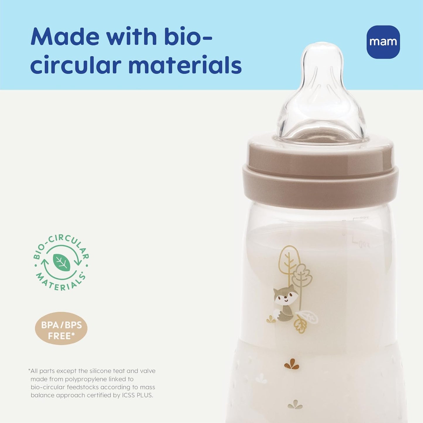 MAM 9oz Easy Start Anti-Colic Wide Neck Baby Bottle, Medium Flow Breastfeeding-Like Nipple, Reduces Colic Gas & Reflux, Easy to Clean, BPA Free, 2+ Months, Bonus Fast Flow Nipple, 4 Pack
