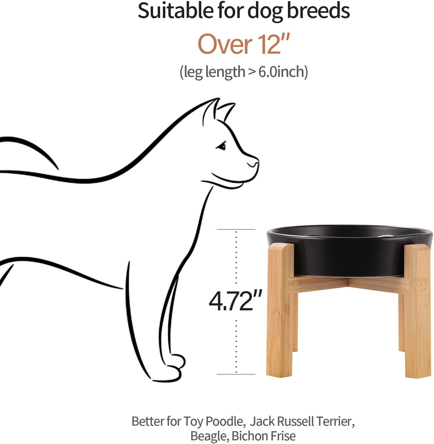 Black Ceramic Slow Feeder Dog Bowl for Small and Medium Breed,Elevated/Raised 6.1 in Slow Feeding Bowl,Puzzle Dog Food Bowl for Fast Eater,Maze Dish for Fast Eater