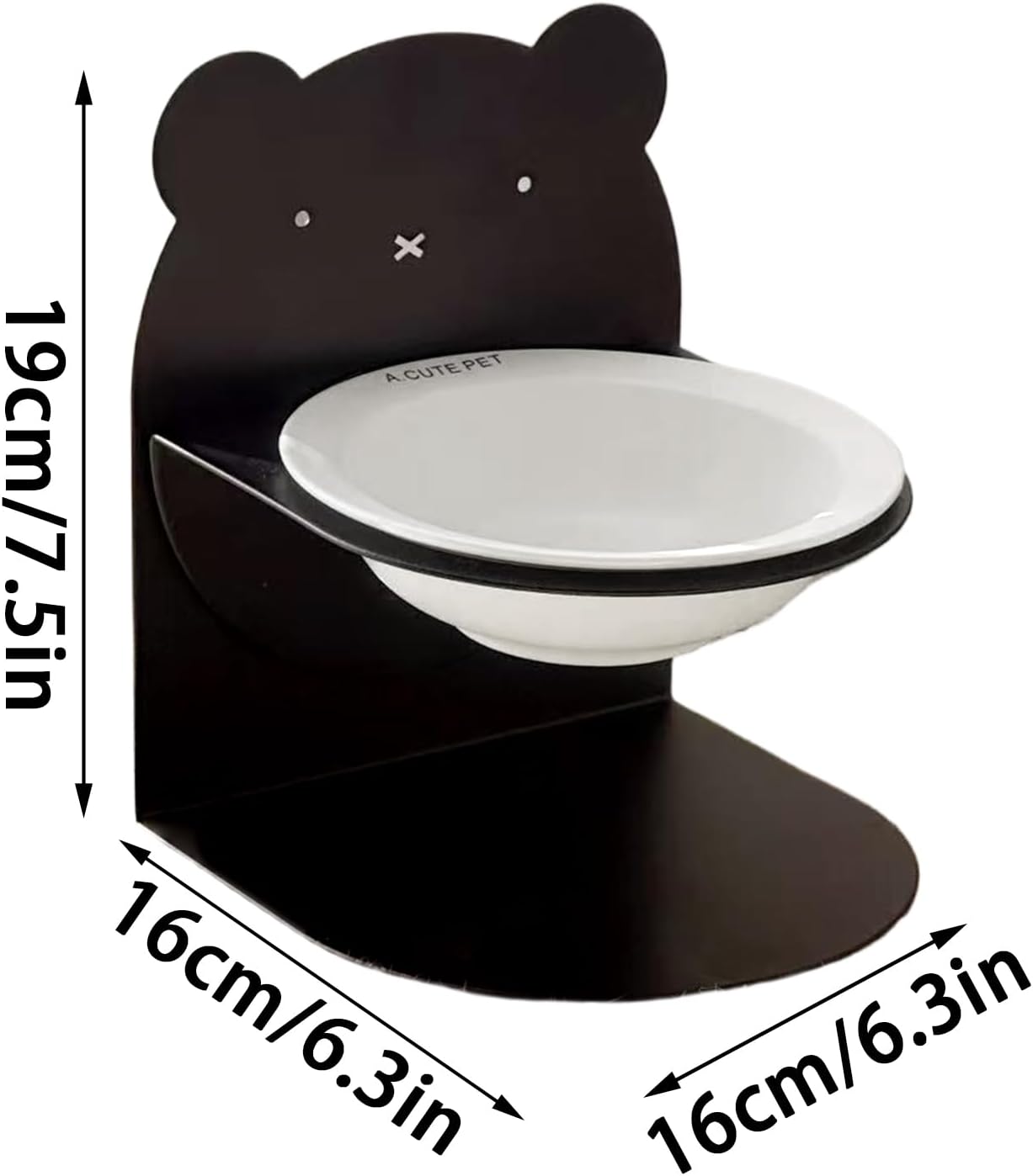 Tilted Puppy Bowl - Easy Clean Cat Dish Bowls, 7.48x6.3x6.3inch Pet Ceramic Bowl for Pets Feeding Mealtime, Ceramic Cats Food Bowls, Dog Food Feeder, Pet Feeder Dish for Proper Mealtime Habits