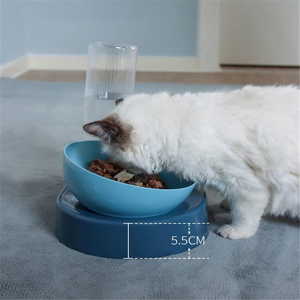 Pet Bowl Double Cats Bowl Dog Bowl with Raised Stand Pet Supplies Cats Water Bowl for Cats Food Bowls for Dog Feeder Pet Products (White)