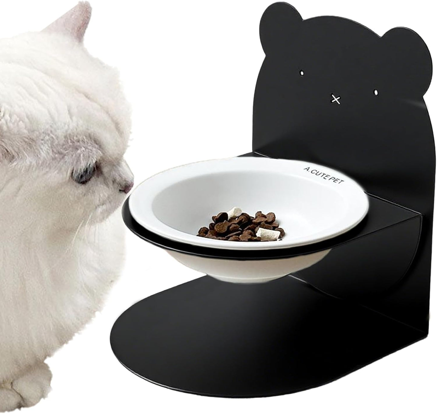 Tilted Puppy Bowl - Easy Clean Cat Dish Bowls, 7.48x6.3x6.3inch Pet Ceramic Bowl for Pets Feeding Mealtime, Ceramic Cats Food Bowls, Dog Food Feeder, Pet Feeder Dish for Proper Mealtime Habits
