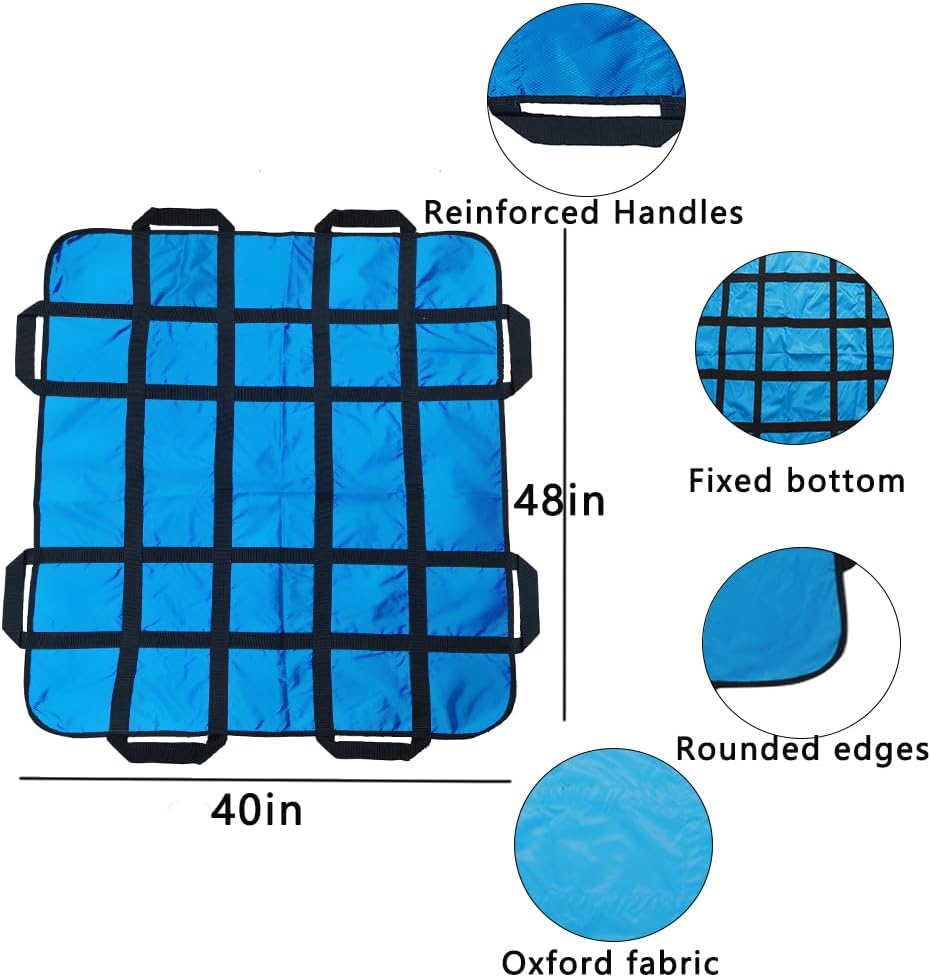 Positioning Bed Pad with Handles,48" × 40" Transfer Sheet for Repositioning,Turning and Lifting,Washable Positioning Bed Pads for Elderly,Patient,Handicap,Caregiver (1)