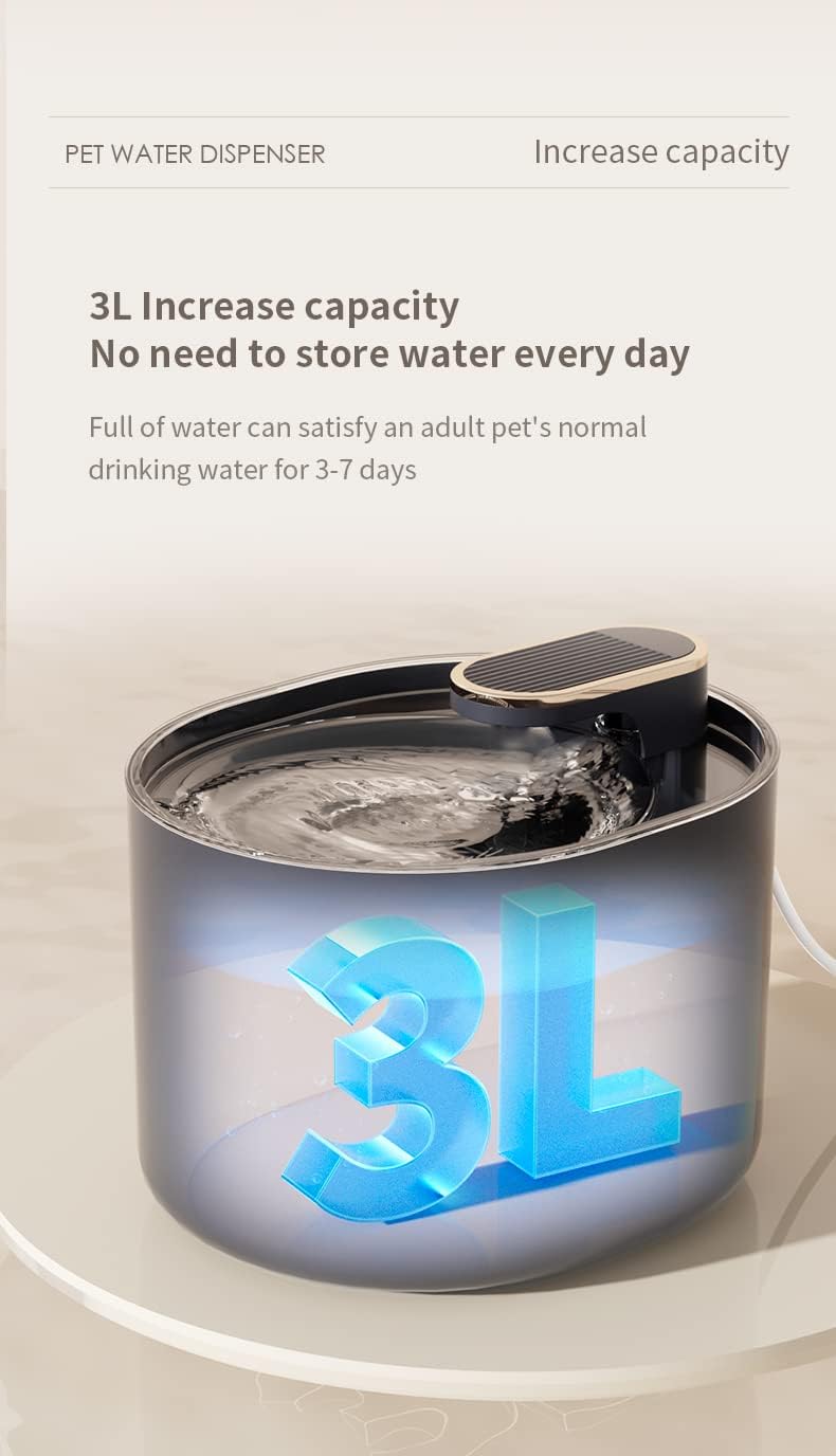 102oz/3L Cat Water Fountain Inside,FRENDIPAW,Ultra-Quiet Pet Water Bowl Dispenser with Dual Filtration System, BPA-Free Automatic Dog Water Fountain for Cats & Small Dogs, Easy to Clean-for Pet