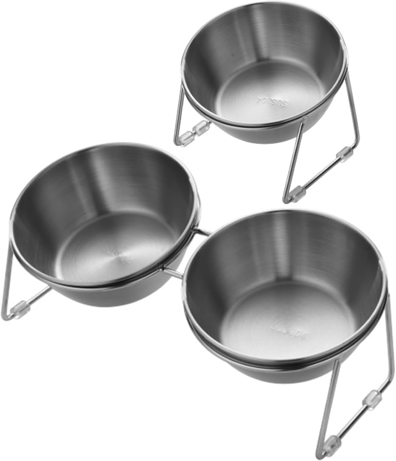 Heavy Duty Adjustable Dog Bowls Stand with Splash-Proof Double Dish Elevated Feeding Station for All Breeds ABS Stainless Steel Pet