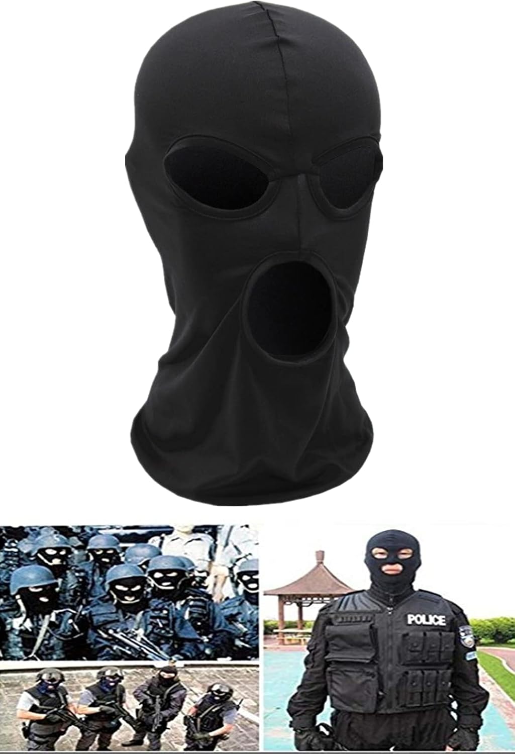 3 Hole Full Face Mask, Women Men Thin Balaclava Face Mask for Motorcycle Bike Hunting Cycling Cap Ski