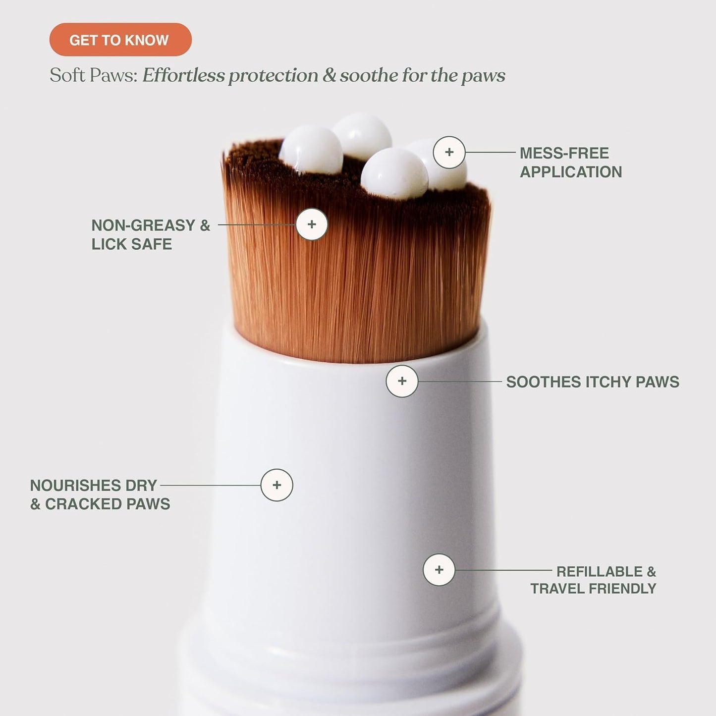 Dandylion Soft Paws Paw Lotion with Brush | Fragrance-Free Dog Paw Moisturizer for Itchy, Dry, Cracked Dog Paws | pH-Balanced | 0.6 fl oz