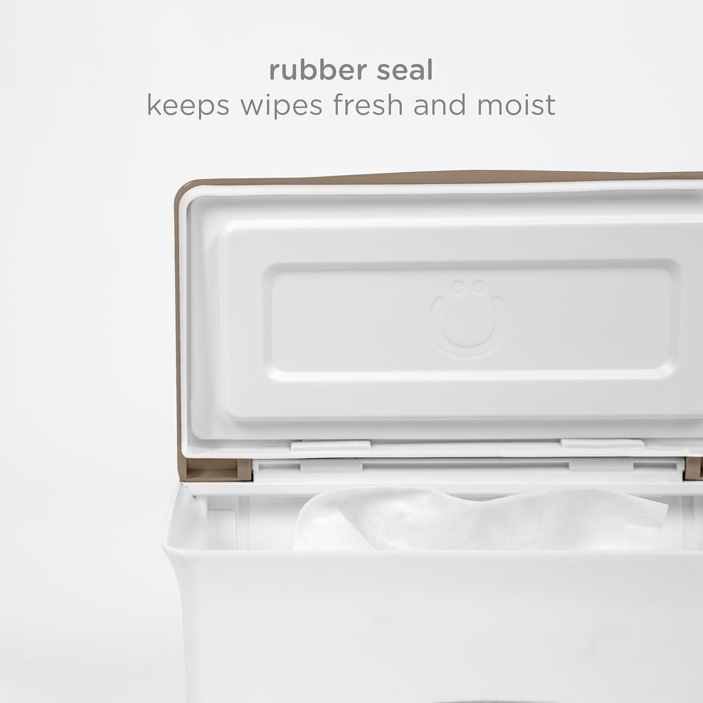 Ubbi Baby Wipes Dispenser with Weighted Plate and Secure Seal, Nursery and Baby Registry Essential to Keep Wipes Fresh, Taupe