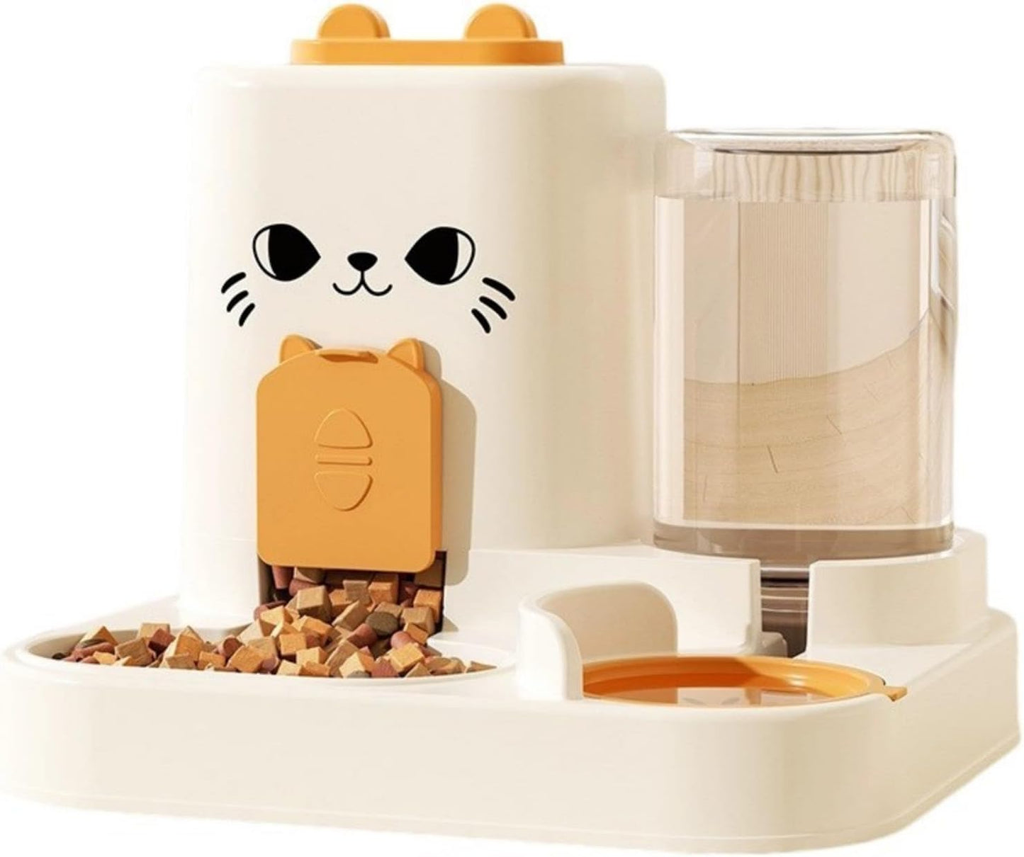 Elevated Pet Feeders with Removable Stainless Steel Bowl and Automatic Water Dispenser Cats and Dogs Anti Spill Pet Food Bowl with Water Fountains