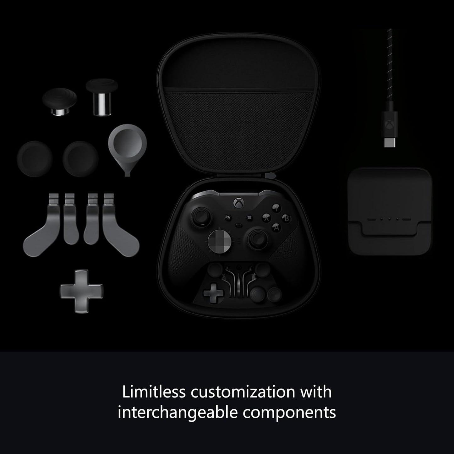 Xbox Elite Series 2 Core Wireless Gaming Controller – Black – Xbox Series X|S, Xbox One, Windows PC, Android, and iOS