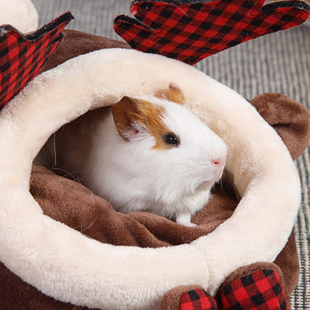 Hamster Bed Houses and Hideouts Small Animal Pet Cave Bed Cage Nest Accessories for Hamster Guinea Pig Hedgehog Chinchilla (Brown Small)