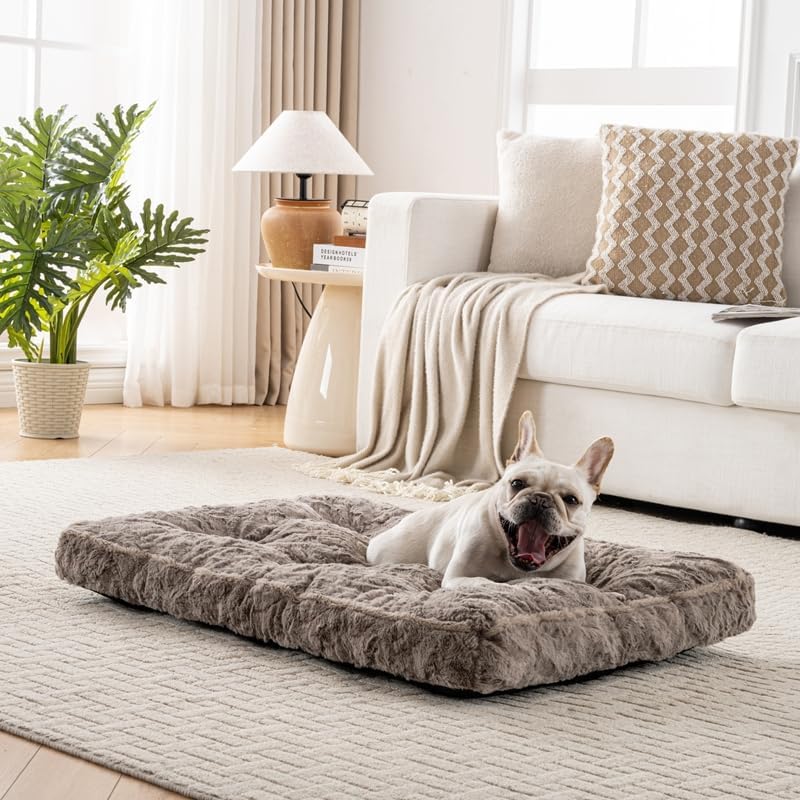 Luxury Cozy Orthopedic Thickened Brown Pet Mat for Dog and Cat, Machine Washable (23" x 18" 2")