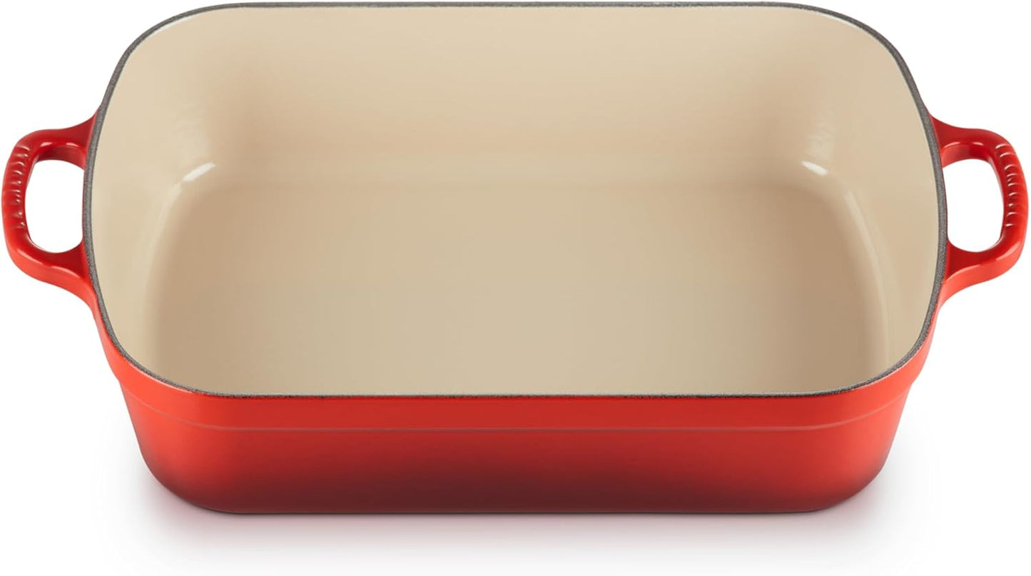 Le Creuset Enameled Cast Iron Signature Rectangular Roaster, 5.25 qt. (9.8" x 13"), Cerise
