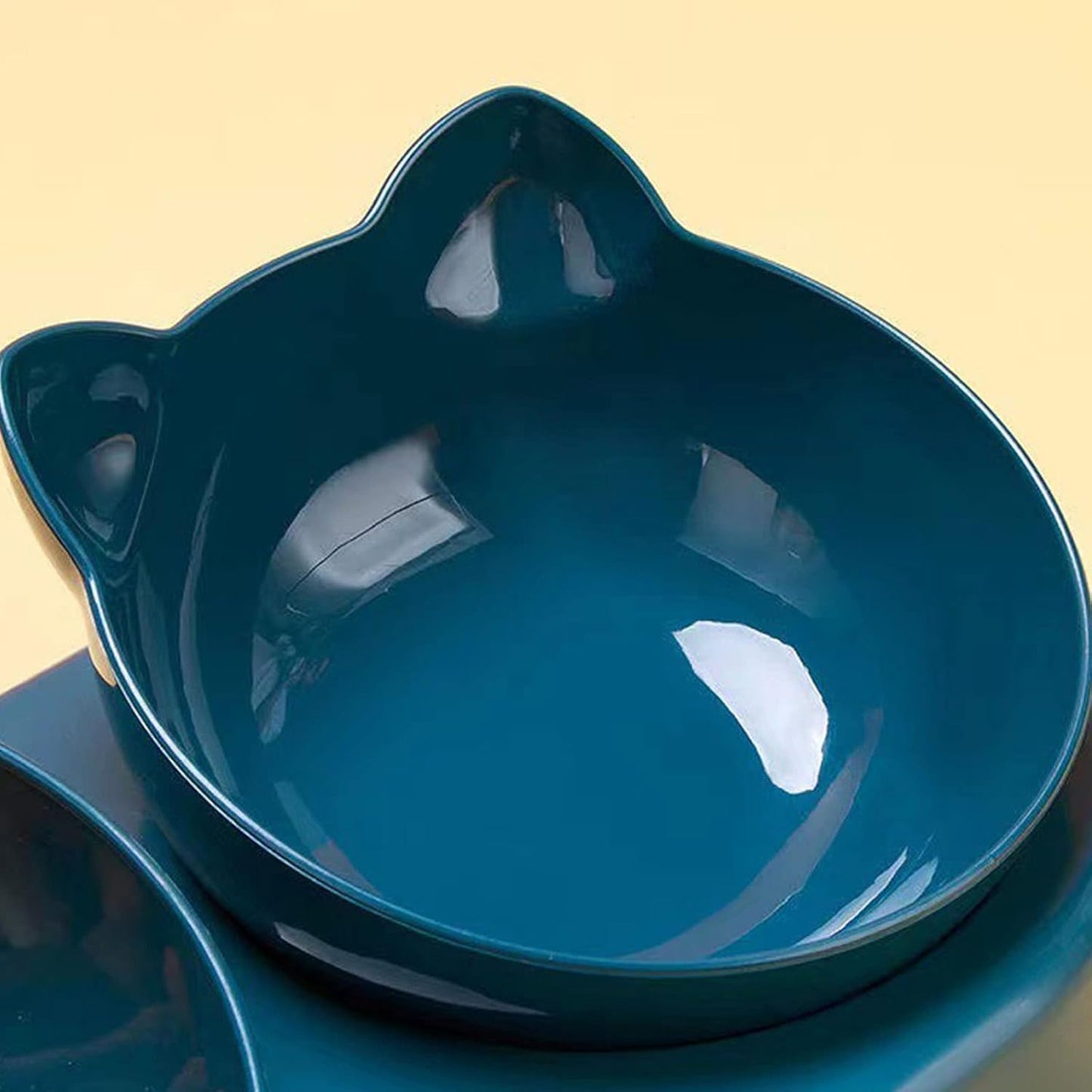 Pet Food Feeder and Waterer Detachable Anti-overturning Bowl Anti-Leak Water Fountain- Slanted Raised Bowl