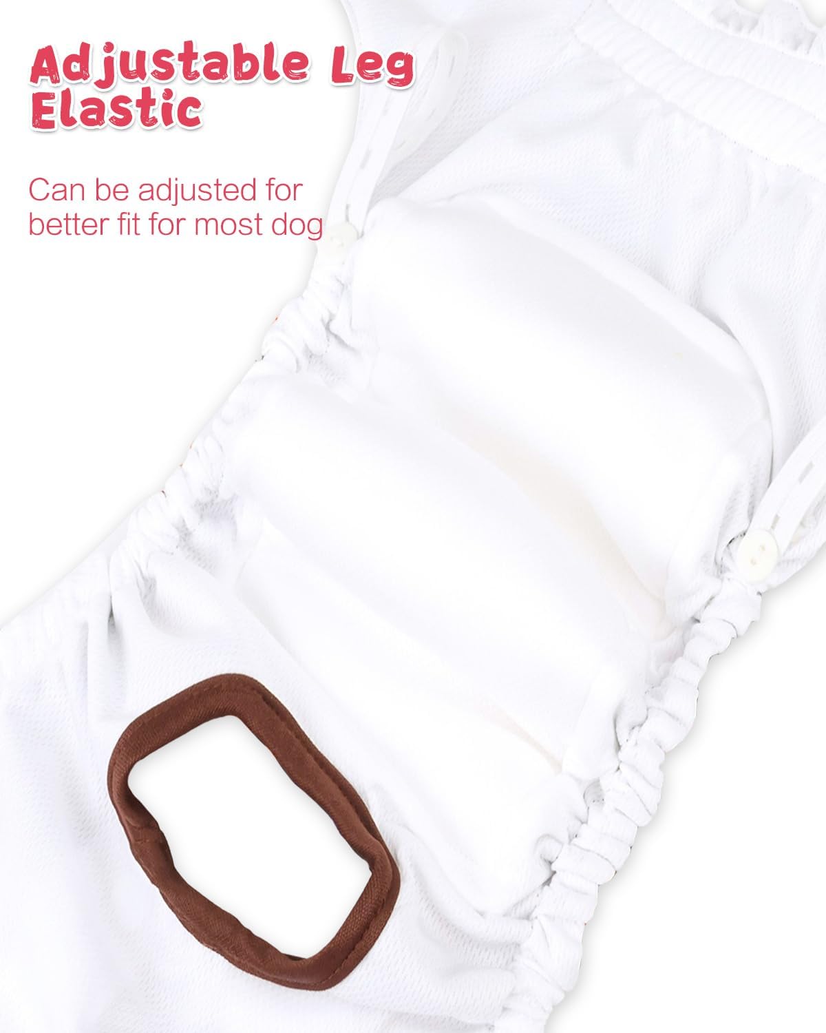 CuteBone Washable Female Dog Diapers 4 Pack Reusable Doggie Heat Diapers for Period FMG03S