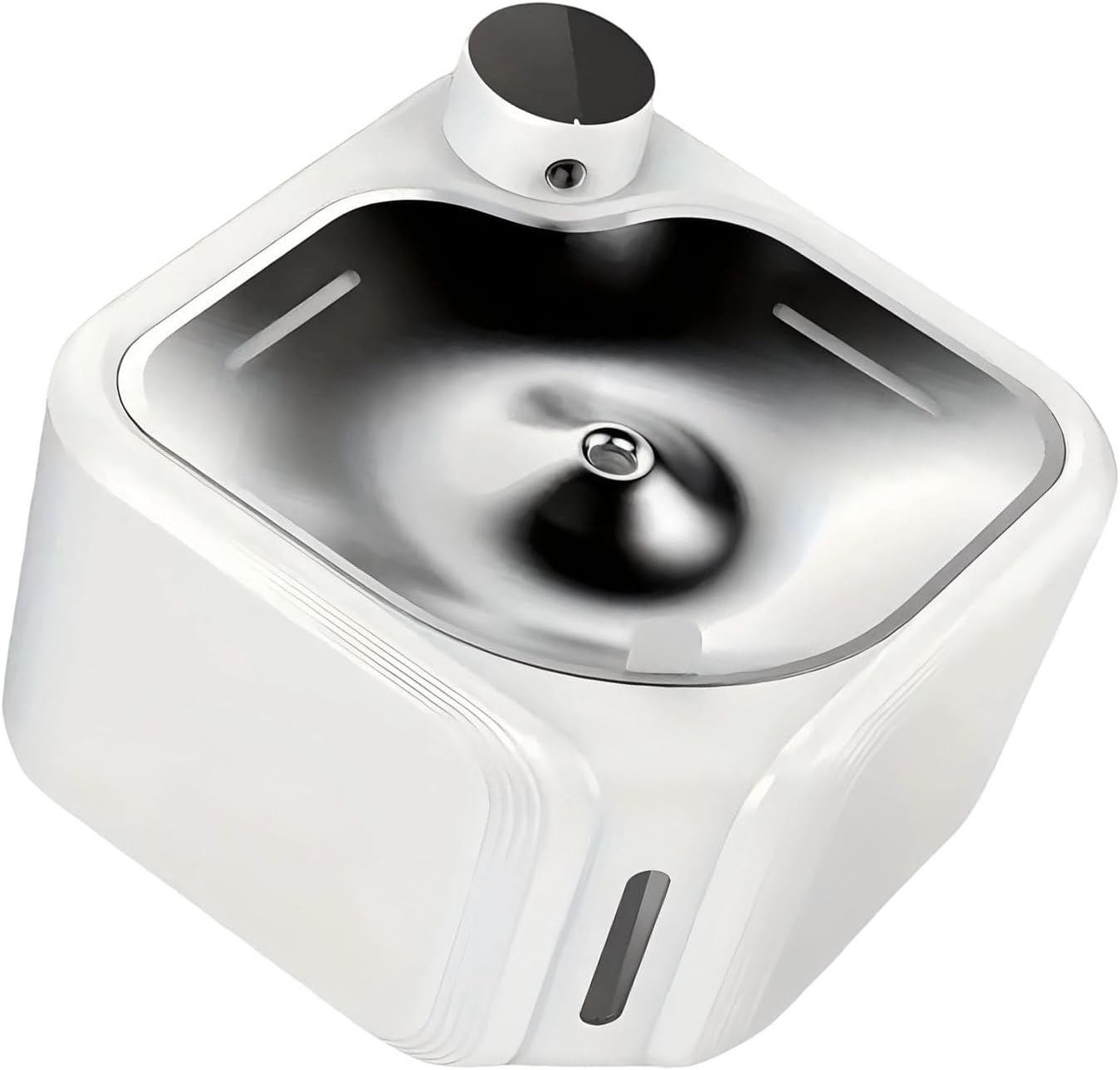2.8L Automatic Circulating Pet Water Fountain with Stainless Steel Tray and Nonslip Base for Dog Everyday Watering Use Stainless Steel Pet Water Dispenser