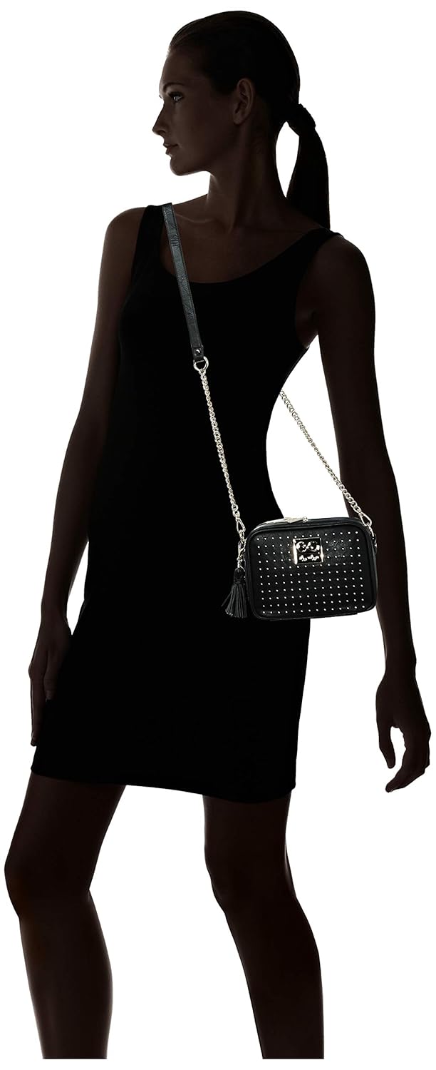 Chelsea + Cole for Itzy Ritzy Crossbody Diaper Bag - Includes 6 Pockets, Changing Pad & Tassel – Black with Sweetheart Print