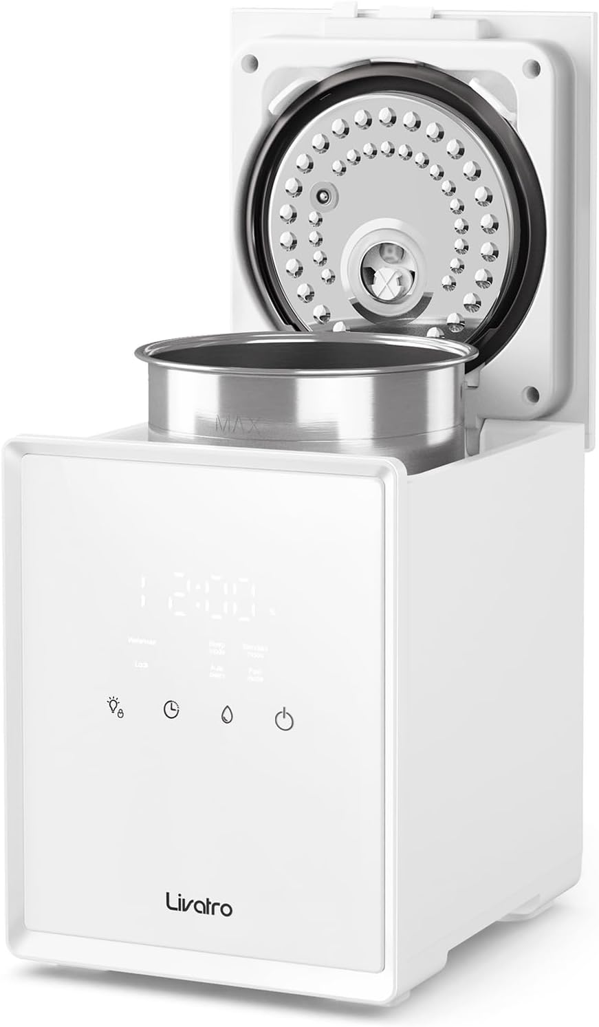 Stainless Steel Humidifier, 3L Warm Mist Humidifier, Easy Clean with Warm Steam Humidifier, Healthy Air Mist Humidifiers for Bedroom Living Room, with Sleep Mode and Auto-off Setting