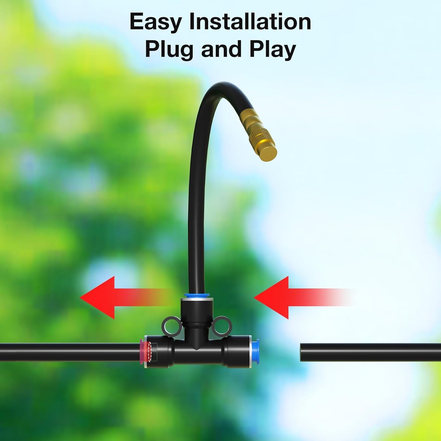 MIXC 100Ft 1/4" Drip Irrigation System,2026-Upgrade Garden Irrigation Kit with 16pcs Adjustable Copper Nozzles,Automatic Atomizing Watering Sprinkler System for Outdoor,Raisedbed,Lawn,Greenhouse