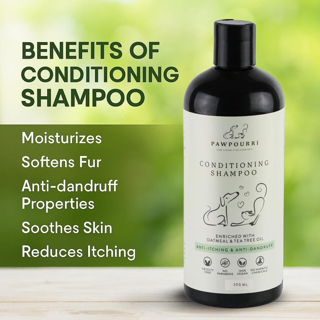 Conditioning Shampoo for Dogs, Puppy, and Cats - 6.7 fl oz (with Tea Tree Oil & Oatmeal)