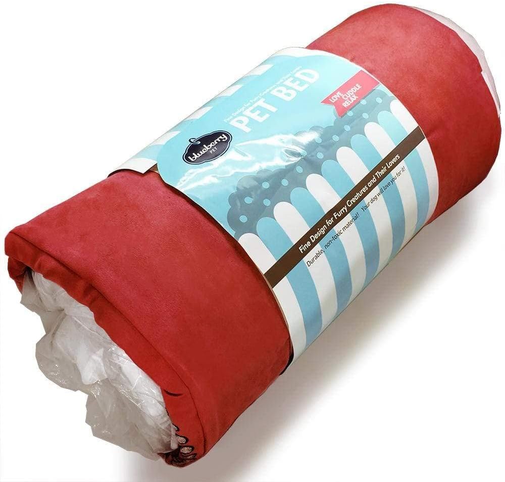 Blueberry Pet Fully Removable & Washable Dog Bed | Heavy Duty/Durable YKK Zippers | Super Soft Dog Beds for Small Dogs in Tango & Beige Color | Cozy & Durable