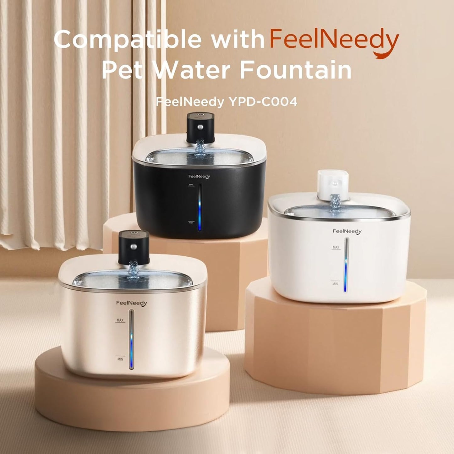 FEELNEEDY Replacement Controller Compatible for Wireless & Battery Operated 4L/135fl oz Cat Water Fountain (YPD-C004P,YPD-C004S)