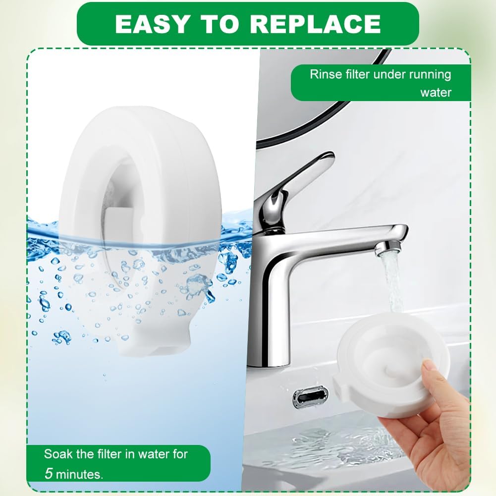 8 Packs Replacement Filters for 3.6L/4.6L/6L/8L Pet Water Dispenser, Automatic Pets Waterer Replacement' Filters, Pet Water Fountain Filter Replacement(White)
