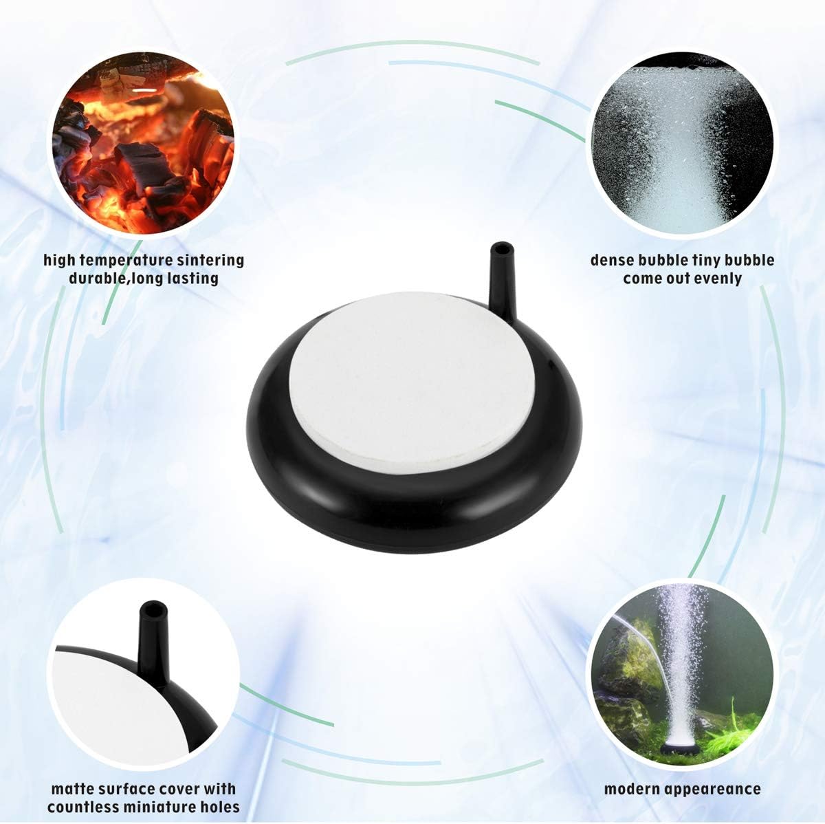 hygger Aquarium Air Stone, Bubble Stone Fish Tank Oxygen Ultra Silent Deep Dissolving Oxygen Diffuser Kit for Aquarium Fish Tank and Hydroponic