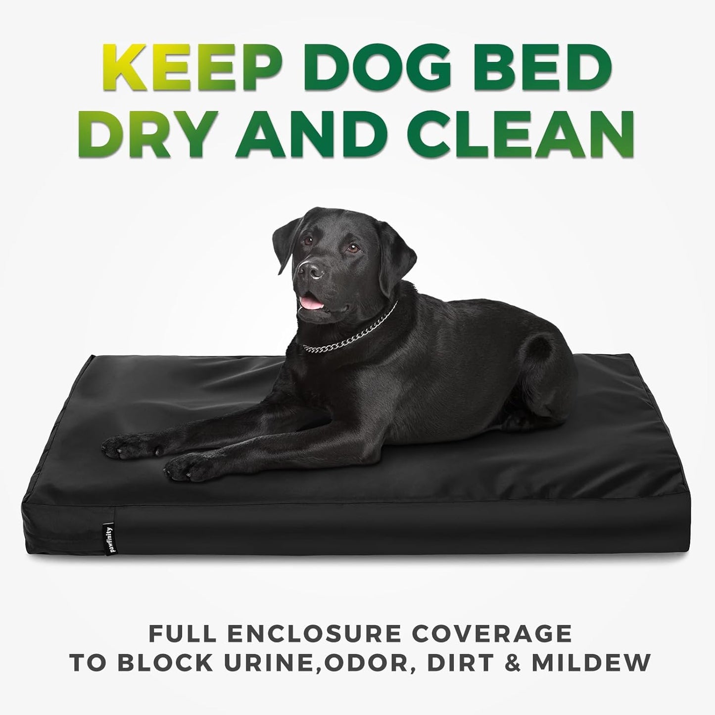 Waterproof Dog Bed Cover Replacement Washable, Easy to Clean, Pet Hair Resistant, Heavy Duty Oxford, Zipper Closure, Indoor/Outdoor Use, Fits 36 Inch Dog Crate - Large, 35"x 22"x 3.5", Black