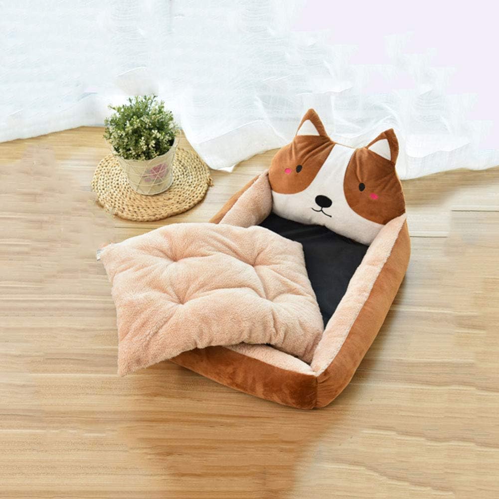 Cartoon Dog Bed Ultra-Soft Dog Sofa Waterproof Moisture Proof Removable Washable Dog Basket Supplies Pet Yellow XL (Yellow Large)