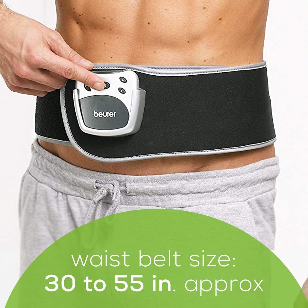 Beurer EM38 Lower Back Pain Relief Belt, TENS Unit Muscle Stimulator | 4 Electrodes | Adjustable & Breathable | Women & Men | Fits 30”-55” Waist | Lower Back Support, Lumbar Support, Back Brace Belt