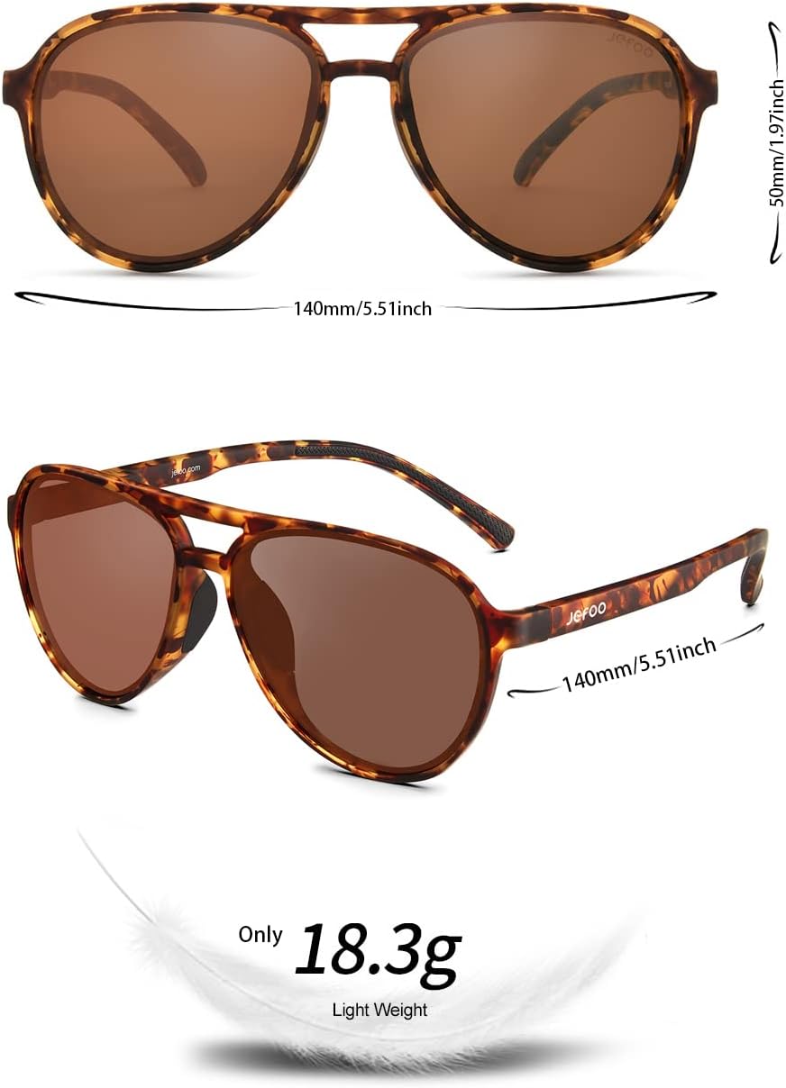 Jefoo Polarized Aviator Sunglasses for Women Men Retro Trendy Sports Sunglasses for Outdoor UV400 Protection
