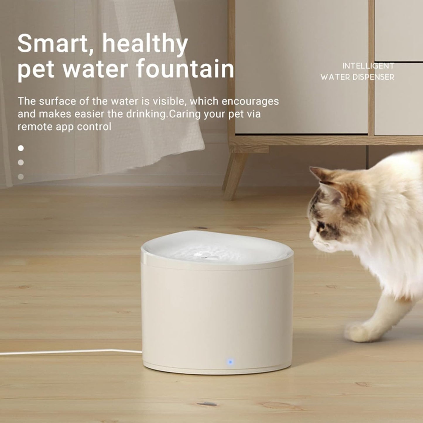 Cat Water Fountain, 84oz/2.5L Ultra Quiet Pet Water Fountain with Quadruple Filtration, Dog Water Bowl Dispenser Drinking Water for Cats Dogs,Pink